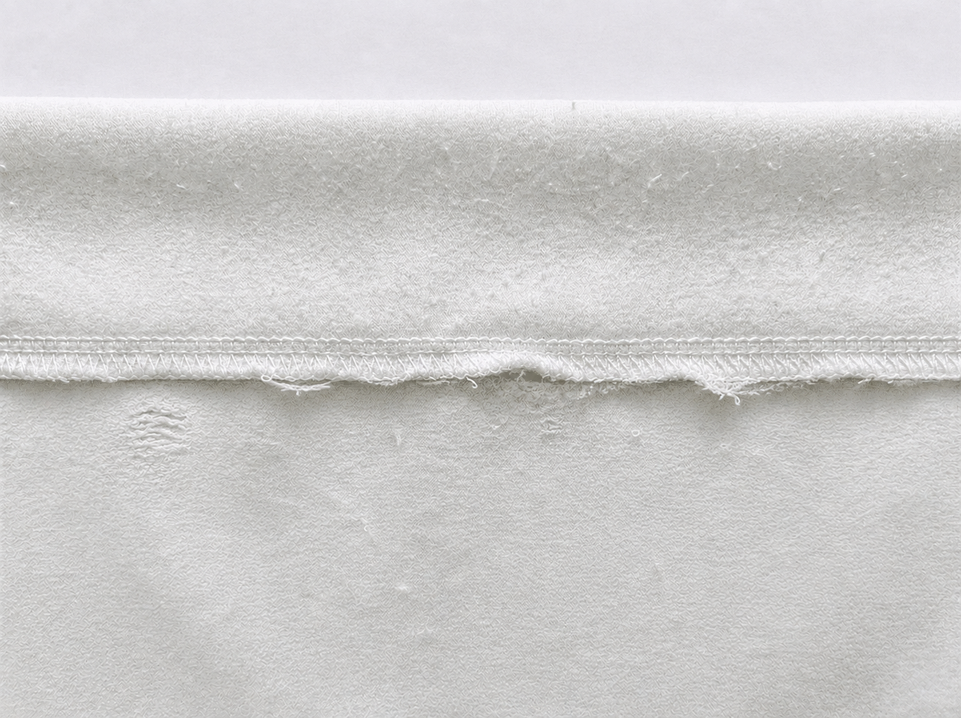Close-up of standard overlocked seam